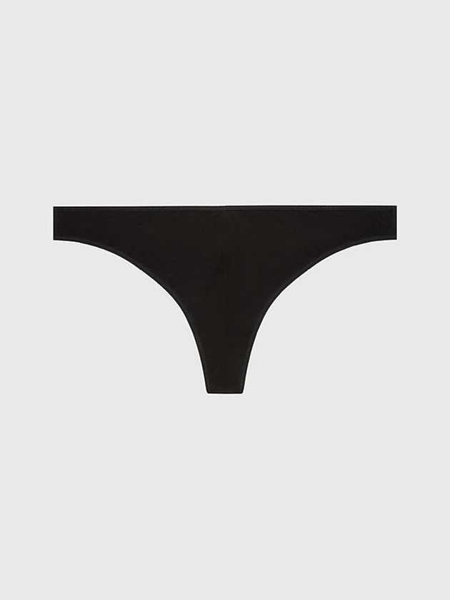 Black Calvin Klein Sheer Marquisette Women Thong | WZAT-79268
