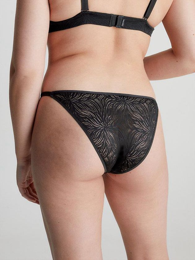 Black Calvin Klein Sheer Marquisette Women Thong | KOGL-18273