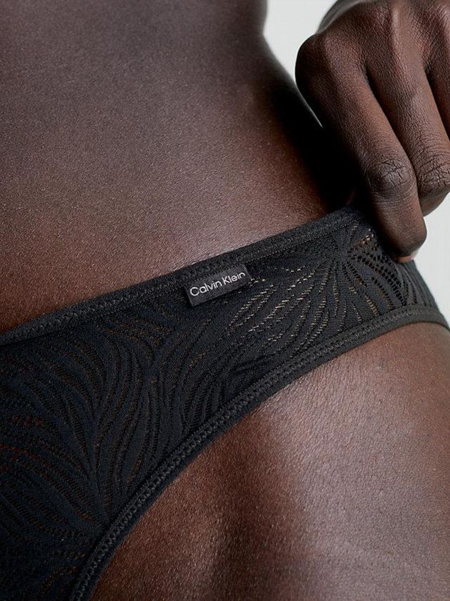 Black Calvin Klein Sheer Marquisette Women Thong | IPWF-53049