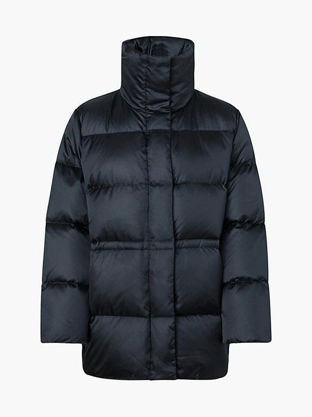 Black Calvin Klein Shine Padded Down Women Coat | PIEY-39467