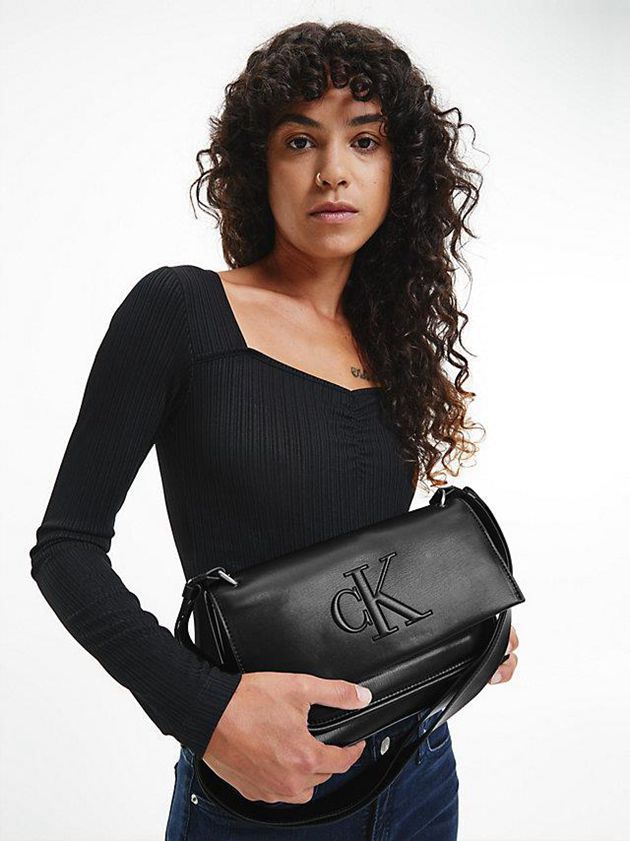 Black Calvin Klein Shoulder Women Bags | DAVF-62739