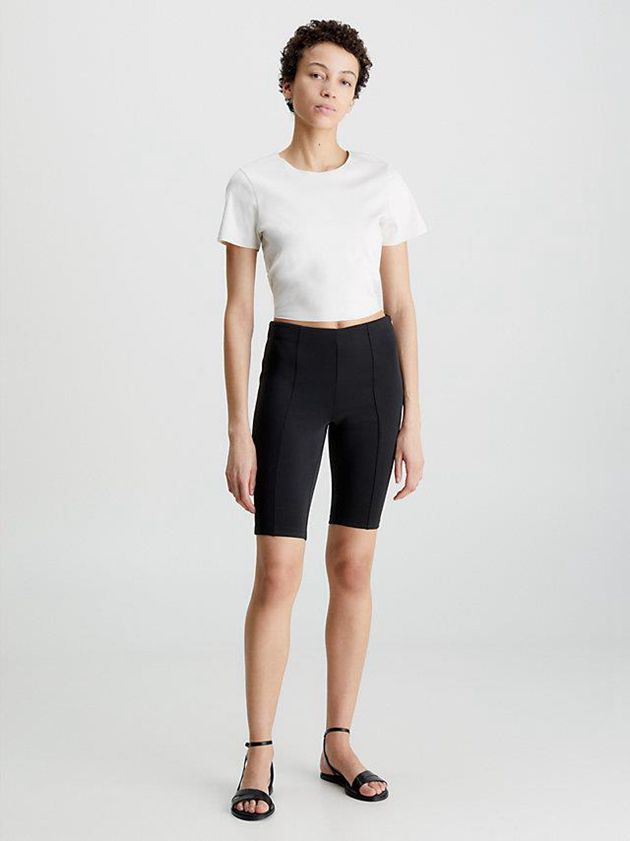 Black Calvin Klein Skinny Bike Women Shorts | AXKQ-53164