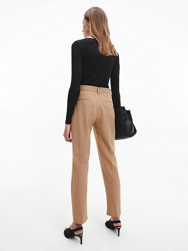 Black Calvin Klein Skinny Lyocell Jersey Women Top | RVKS-27481