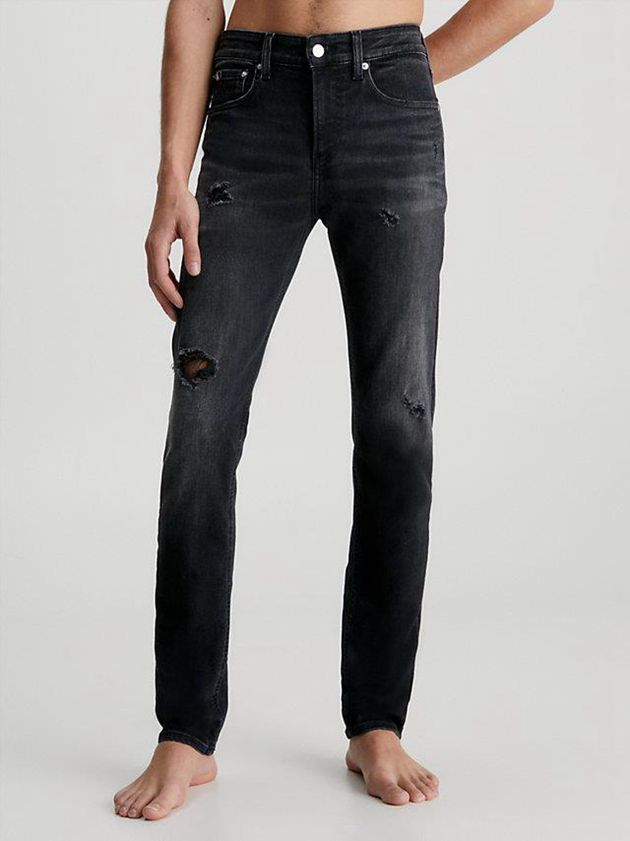 Black Calvin Klein Skinny Men Jeans | HQKS-62391