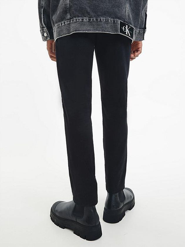 Black Calvin Klein Skinny Organic Cotton Chinos Men Pants | MOUP-41952