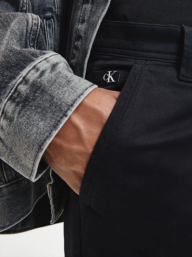 Black Calvin Klein Skinny Organic Cotton Chinos Men Pants | MOUP-41952