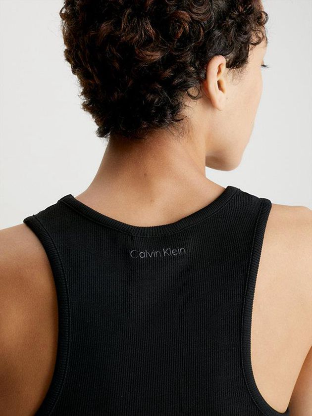 Black Calvin Klein Skinny Ribbed Modal Tank Women Top | TCFP-63052