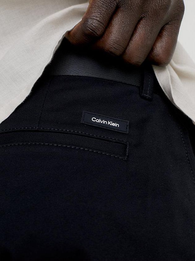 Black Calvin Klein Slim Chino Men Pants | UAPL-85937