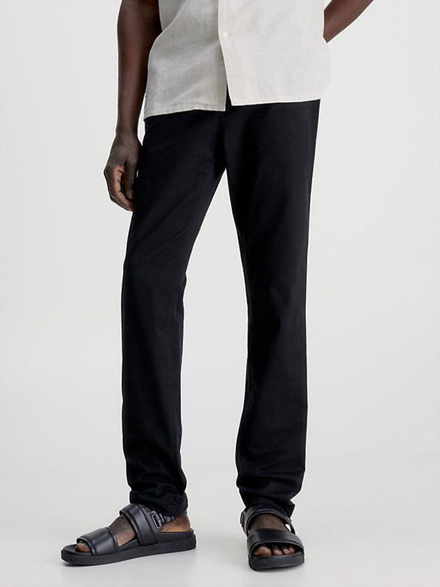 Black Calvin Klein Slim Chino Men Pants | UAPL-85937