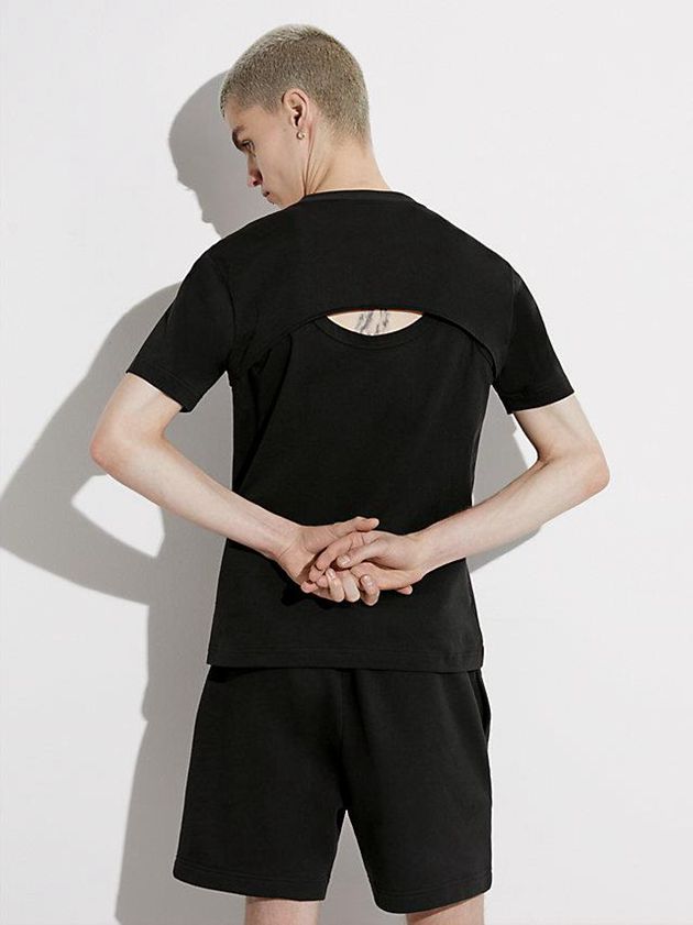 Black Calvin Klein Slim Cut Out - Pride Men T-Shirt | GSKL-15269