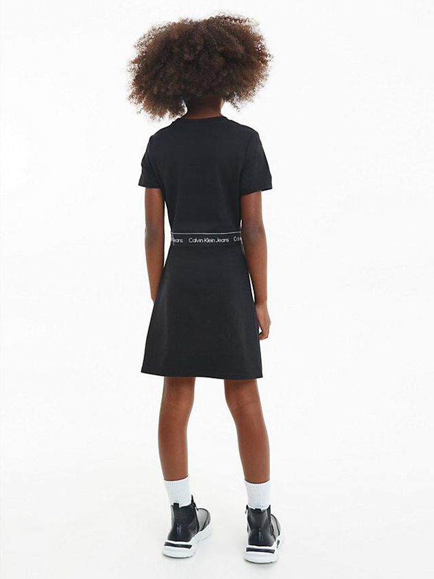Black Calvin Klein Slim Flared Milano Girls's Dress | ZVPI-52731