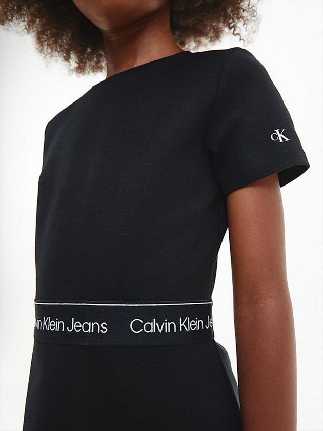 Black Calvin Klein Slim Flared Milano Girls's Dress | ZVPI-52731