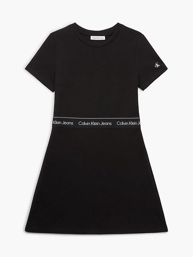 Black Calvin Klein Slim Flared Milano Girls's Dress | ZVPI-52731