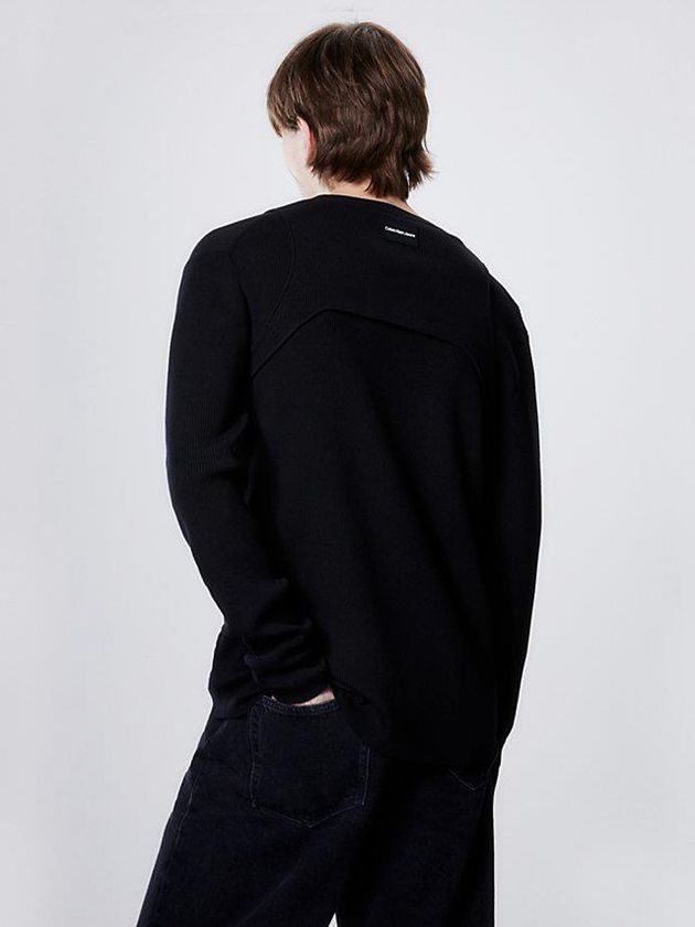 Black Calvin Klein Slim Harness Detail Jumper Men Sweater | GJDQ-84239