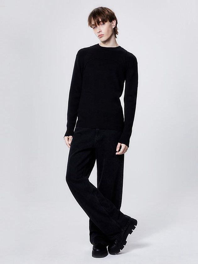 Black Calvin Klein Slim Harness Detail Jumper Men Sweater | GJDQ-84239