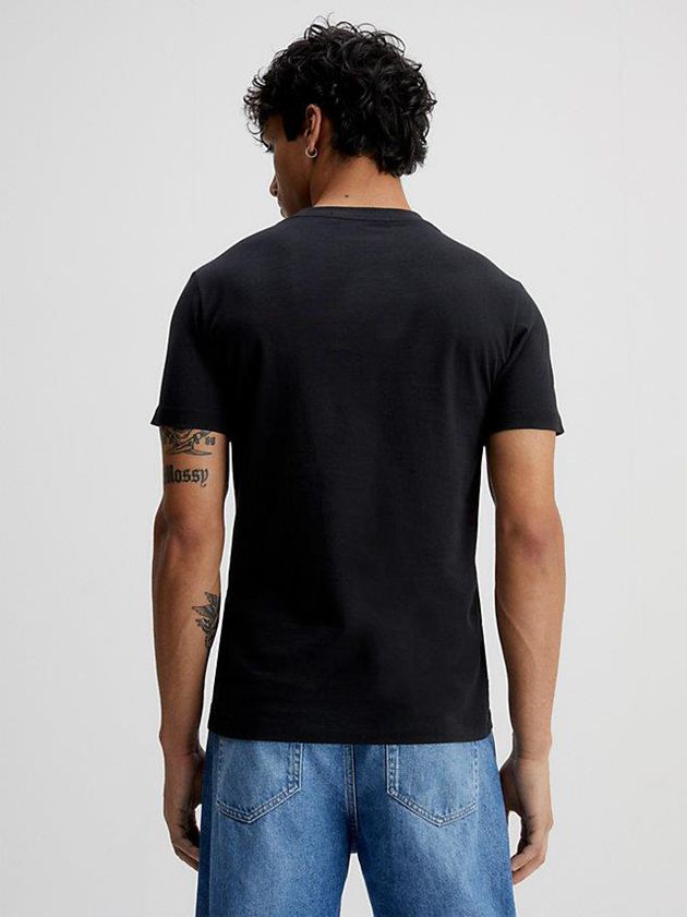 Black Calvin Klein Slim Logo Men T-Shirt | YPTC-34279
