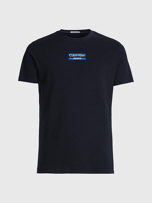 Black Calvin Klein Slim Logo Men T-Shirt | YPTC-34279