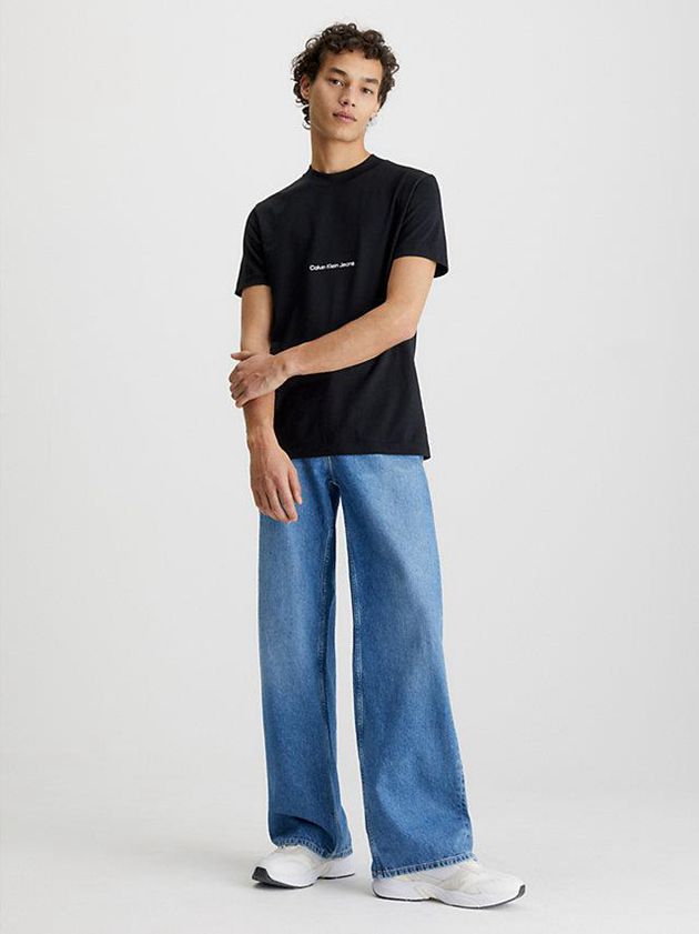 Black Calvin Klein Slim Logo Men T-Shirt | QVTX-94852