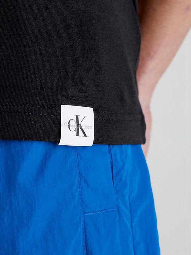 Black Calvin Klein Slim Logo Tab Men T-Shirt | JSHC-98475