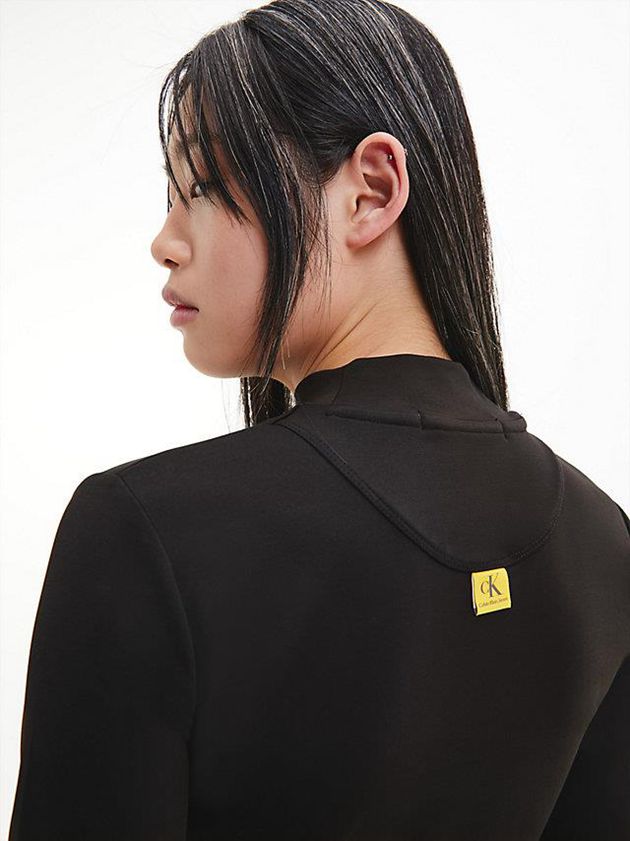 Black Calvin Klein Slim Long Sleeve Glove Women T-Shirt | AVHB-35167