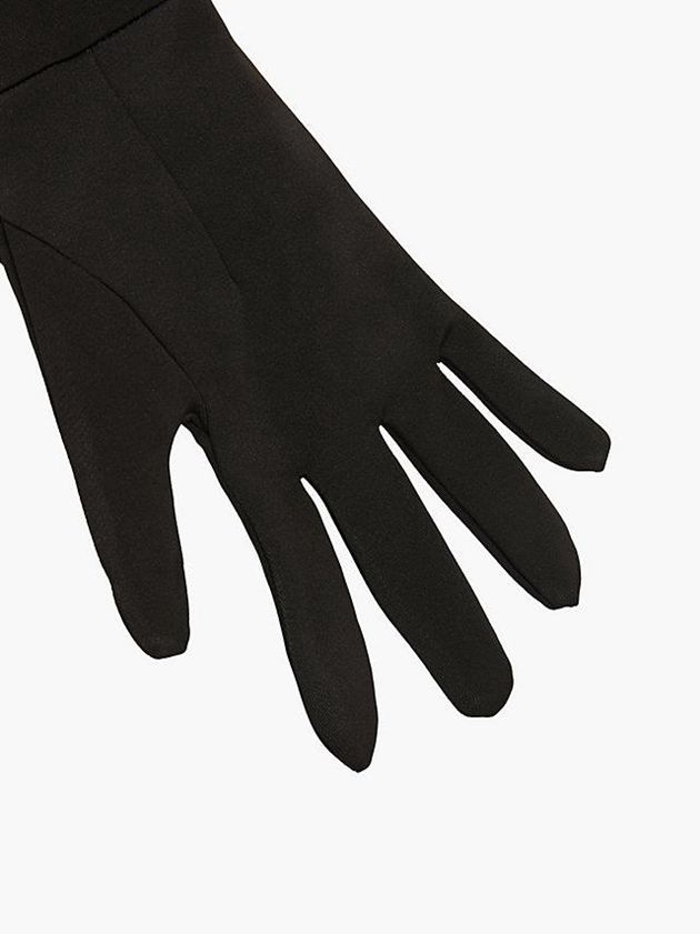 Black Calvin Klein Slim Long Sleeve Glove Women T-Shirt | AVHB-35167