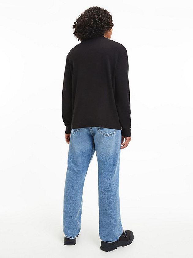 Black Calvin Klein Slim Long Sleeve Men T-Shirt | ECDF-50492