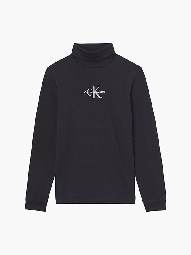 Black Calvin Klein Slim Long Sleeve Roll Neck Men T-Shirt | BKTL-35714