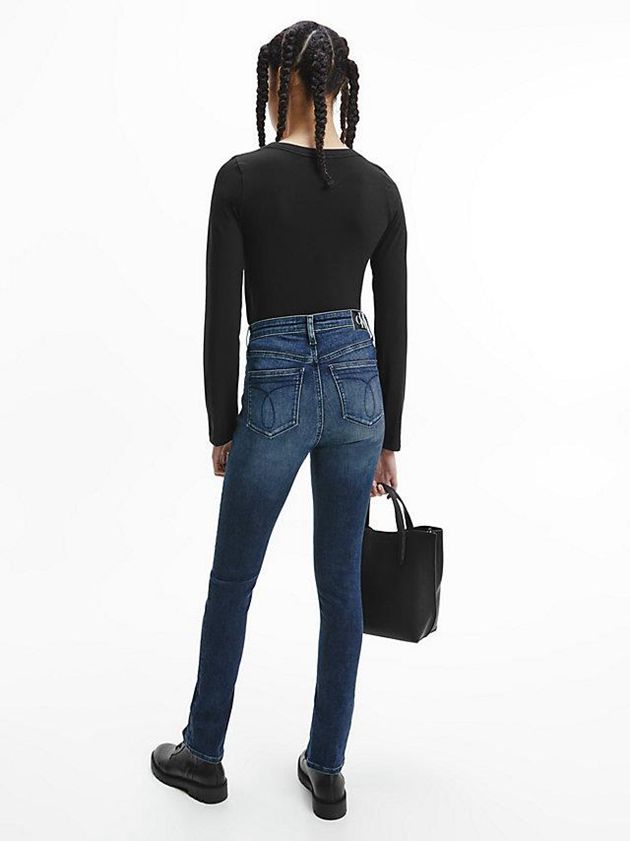 Black Calvin Klein Slim Long Sleeve Women T-Shirt | HSFW-41935