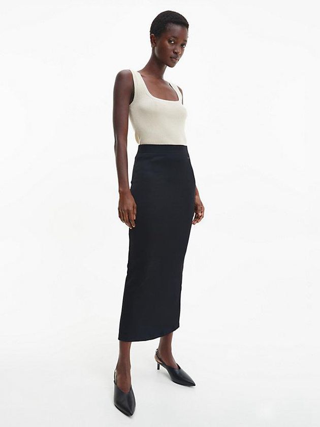 Black Calvin Klein Slim Maxi Bodycon Women Skirt | RYDO-64581
