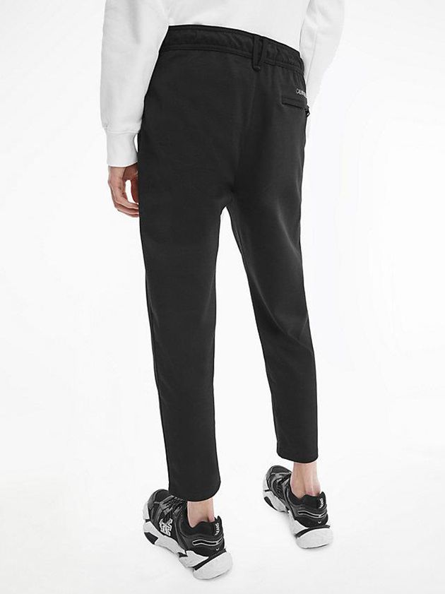 Black Calvin Klein Slim Milano Jersey Men Pants | DCKT-90276