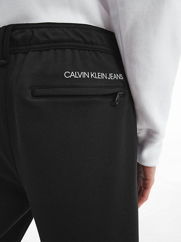 Black Calvin Klein Slim Milano Jersey Men Pants | DCKT-90276