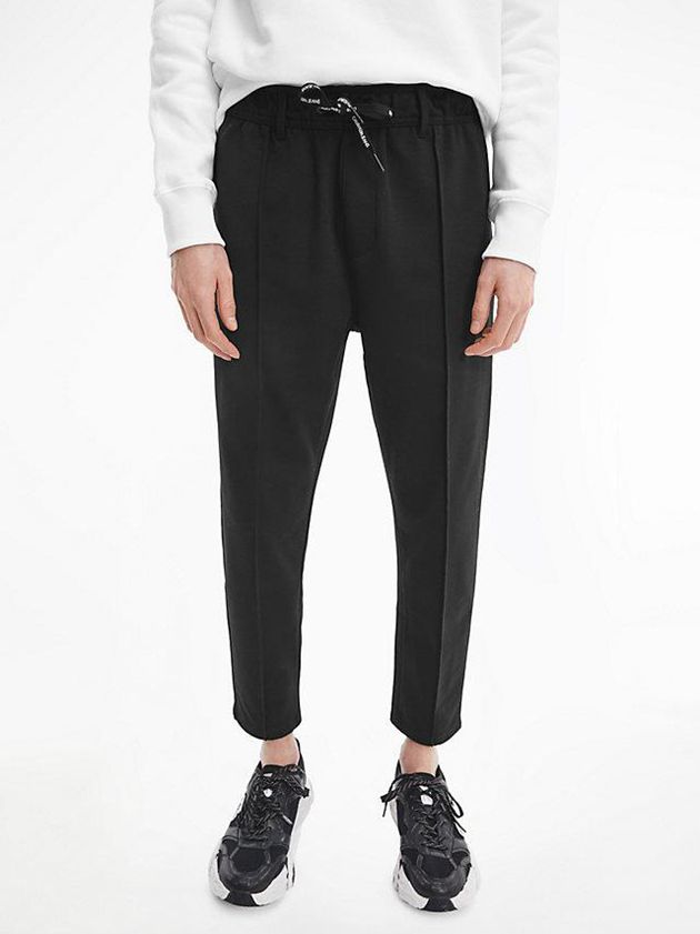 Black Calvin Klein Slim Milano Jersey Men Pants | DCKT-90276