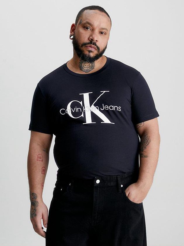 Black Calvin Klein Slim Monogram Men T-Shirt | OIGR-49062