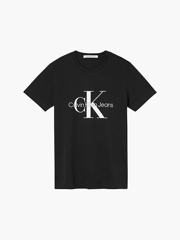 Black Calvin Klein Slim Monogram Men T-Shirt | OIGR-49062
