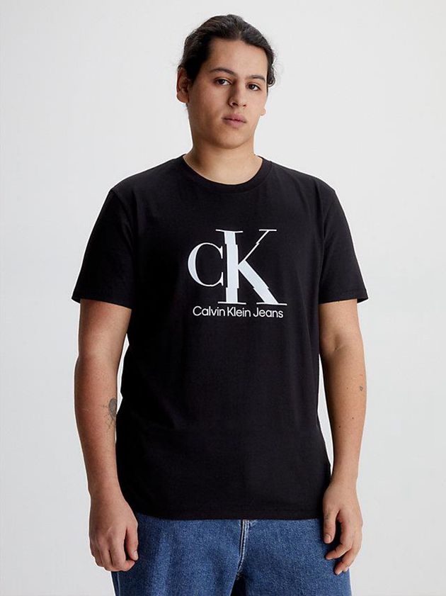 Black Calvin Klein Slim Monogram Men T-Shirt | CKDN-89461
