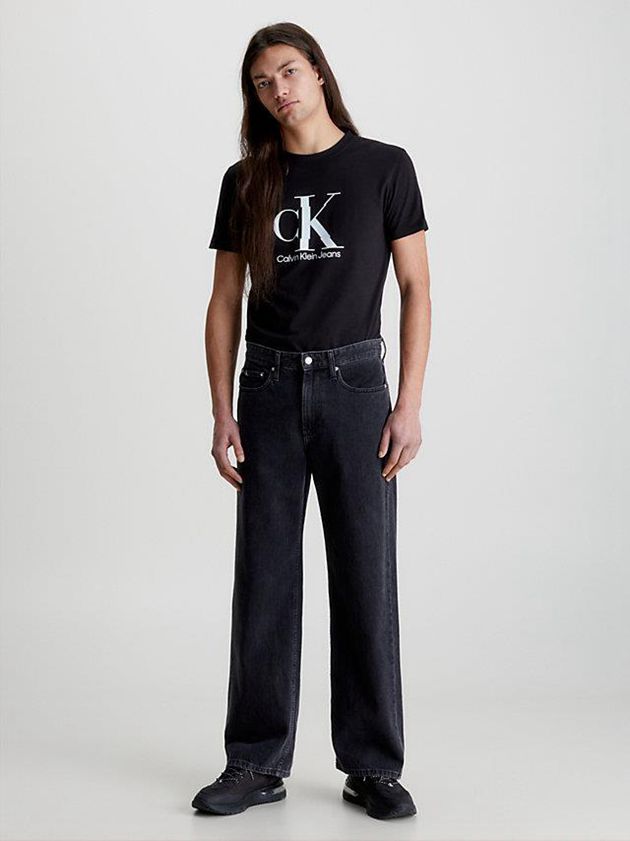 Black Calvin Klein Slim Monogram Men T-Shirt | CKDN-89461