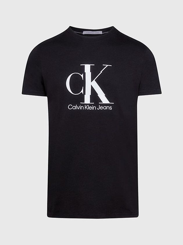 Black Calvin Klein Slim Monogram Men T-Shirt | CKDN-89461