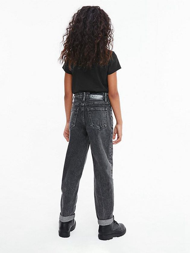 Black Calvin Klein Slim Organic Cotton Girls's T-Shirt | FMRY-73549