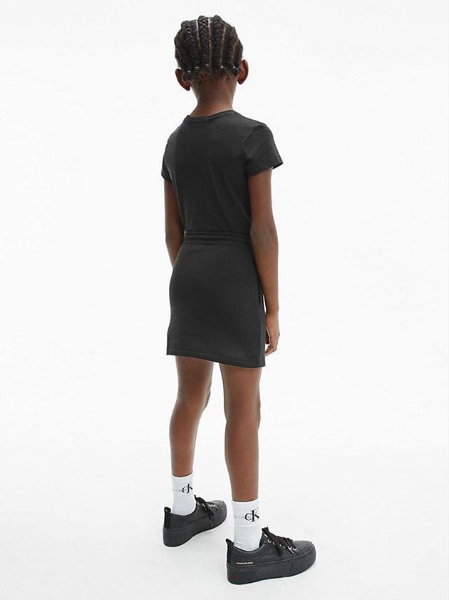Black Calvin Klein Slim Organic Cotton Girls's T-Shirt | FMRY-73549