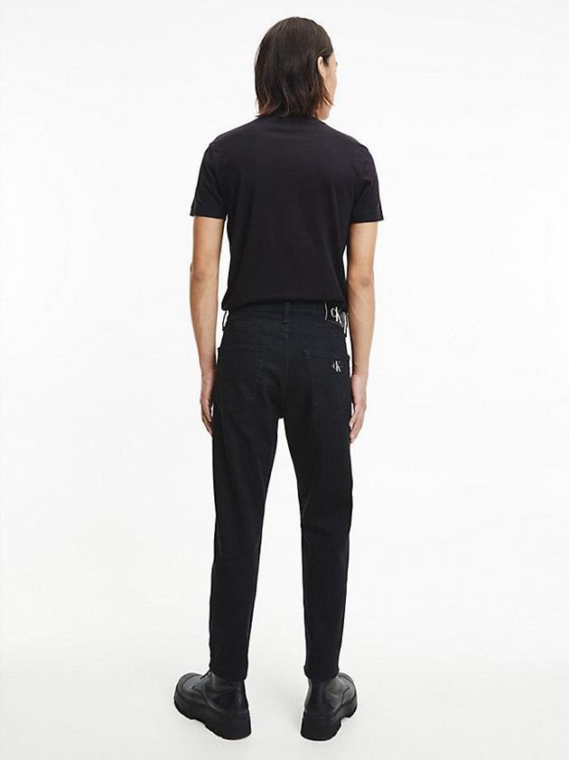 Black Calvin Klein Slim Organic Cotton Logo Men T-Shirt | PRVI-80239