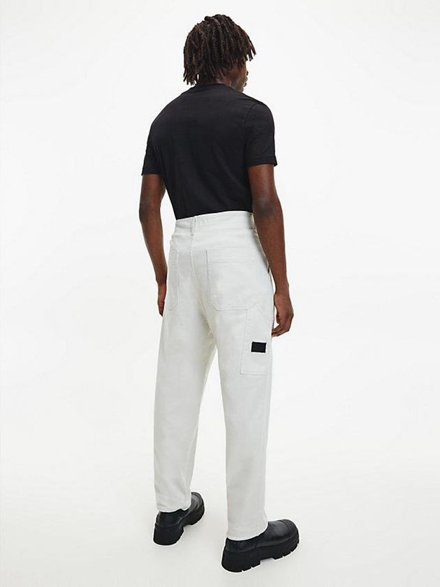 Black Calvin Klein Slim Organic Cotton Logo Men T-Shirt | FHCW-42095