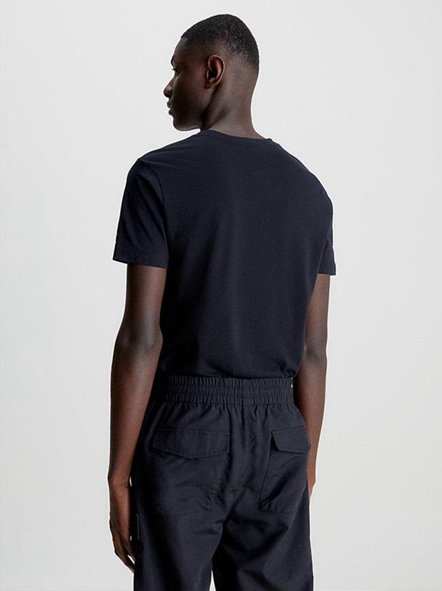 Black Calvin Klein Slim Organic Cotton Men T-Shirt | QRID-35670
