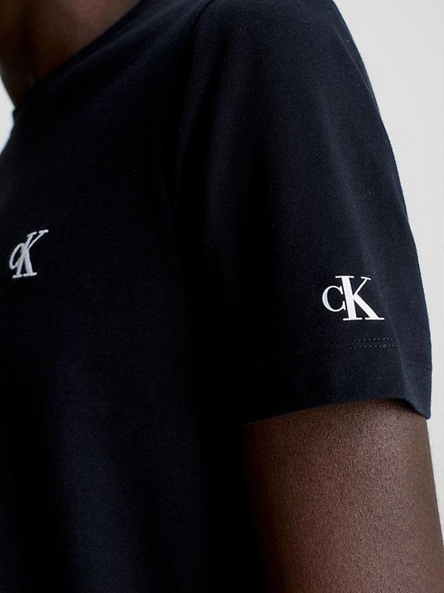 Black Calvin Klein Slim Organic Cotton Men T-Shirt | QRID-35670