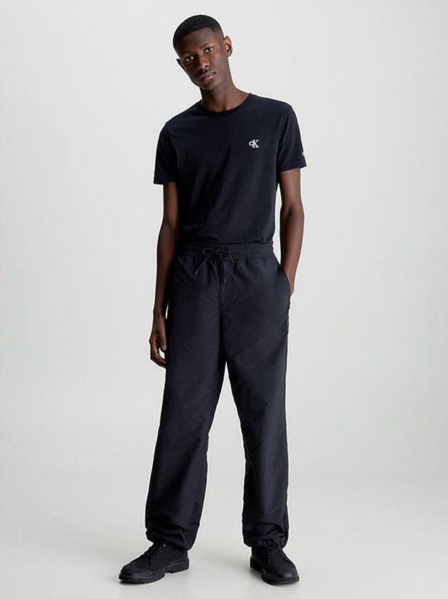 Black Calvin Klein Slim Organic Cotton Men T-Shirt | QRID-35670