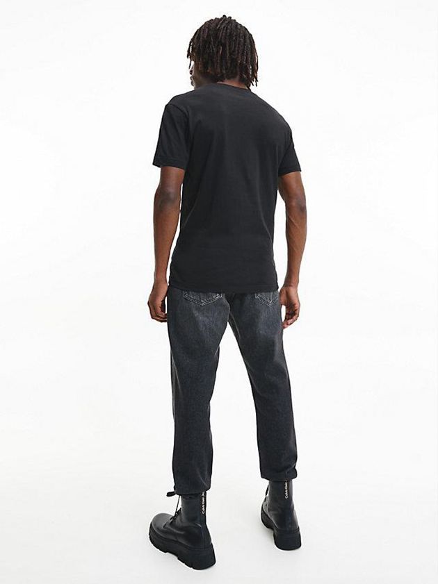 Black Calvin Klein Slim Organic Cotton Men T-Shirt | SVUC-69840
