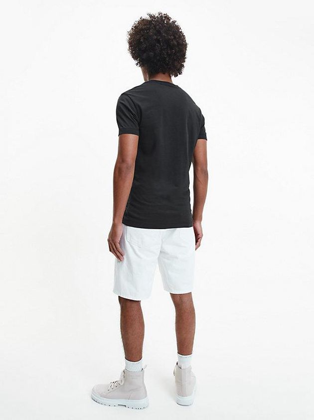 Black Calvin Klein Slim Organic Cotton Men T-Shirt | WNBZ-46239
