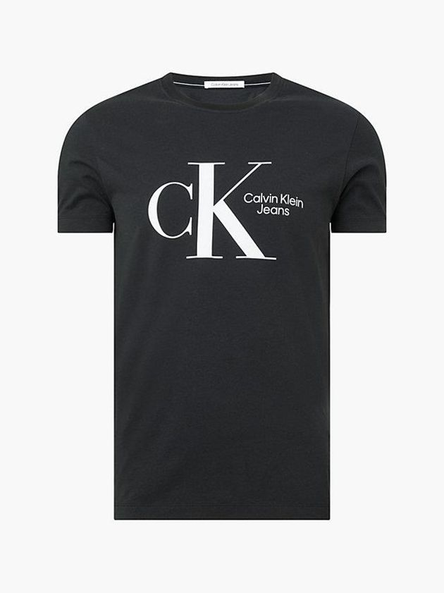 Black Calvin Klein Slim Organic Cotton Men T-Shirt | WNBZ-46239