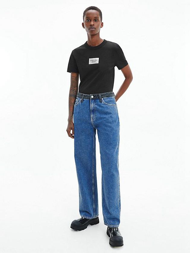 Black Calvin Klein Slim Organic Cotton Women T-Shirt | CLNB-87951