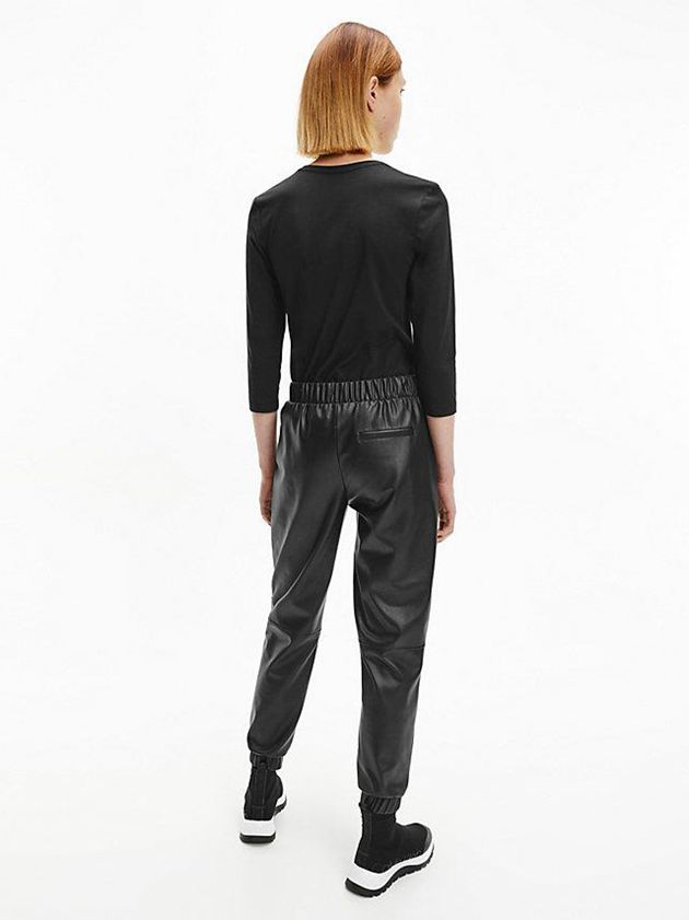 Black Calvin Klein Slim Organic Cotton Women T-Shirt | BUQE-07286