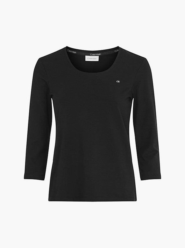 Black Calvin Klein Slim Organic Cotton Women T-Shirt | BUQE-07286